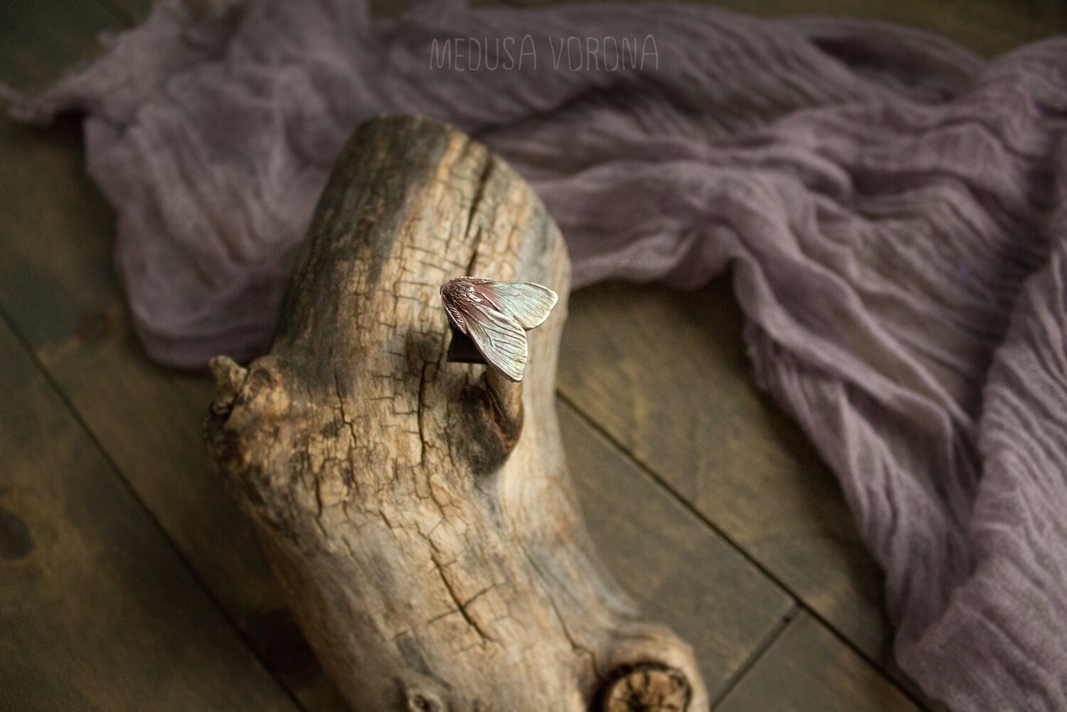 Мотылёк Кофейно-Лиловый - Кольцо